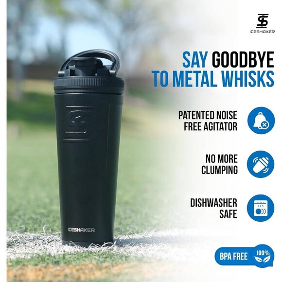 Ice Shaker 26oz Insulated Stainless Steel Shaker Bottle- Navy Blue AS SEEN ON TV - Picture 5 of 9